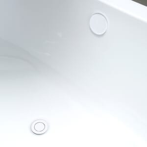 Sacha 71 in. Freestanding Acrylic Tub in Glossy White with White Drain