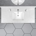 49 in. x 22 in. Rocky Mountain Quartz Vanity Top with Ceramic Basin