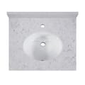 25 in. x 22 in. Rocky Mountain Quartz Vanity Top with Ceramic Basin
