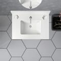 31 in. x 22 in. Morning Frost Quartz Vanity Top with Ceramic Basin