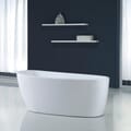 Violet 69 in. Freestanding Acrylic Tub in Glossy White with White Drain