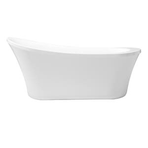 Zeya 65 in. Freestanding Acrylic Tub in Glossy White with White Drain