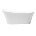 Zeya 65 in. Freestanding Acrylic Tub in Glossy White with White Drain