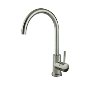 Gooseneck Single Handle Bar Faucet in Brushed Nickel