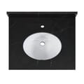 25 in. x 22 in. Broadway Black Quartz Vanity Top with Ceramic Basin