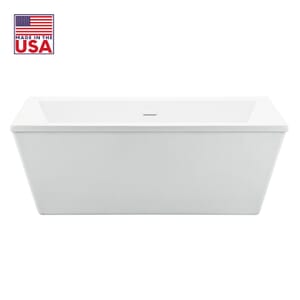 Logan 60 in. Freestanding Acrylic Tub in Glossy White with White Drain