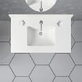 37 in. x 22 in. Morning Frost Quartz Vanity Top with Ceramic Basin