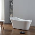 Zeya 65 in. Freestanding Acrylic Tub in Glossy White with White Drain