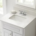 25 in. x 22 in. Winter White Engineered Stone Vanity Top with Trough Basin and 4 in. Faucet Spread