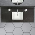49 in. x 22 in. Broadway Black Quartz Vanity Top with Ceramic Basin