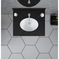 25 in. x 22 in. Broadway Black Quartz Vanity Top with Ceramic Basin