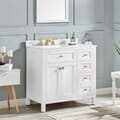 Juniper 36 in. Vanity in White with Engineered Stone Top & Ceramic Basin