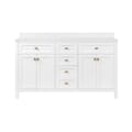 Juniper 60 in. Double Vanity in White with Engineered Stone Top & Ceramic Basins