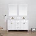Juniper 60 in. Double Vanity in White with Engineered Stone Top & Ceramic Basins
