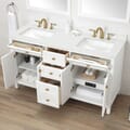 Juniper 60 in. Double Vanity in White with Engineered Stone Top & Ceramic Basins