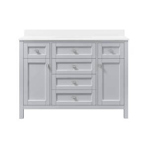 Juniper 48 in. Vanity in Dove Gray with Engineered Stone Top & Ceramic Basin