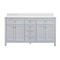 Juniper 60 in. Double Vanity in Dove Gray with Engineered Stone Top & Ceramic Basins
