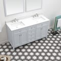 Juniper 60 in. Double Vanity in Dove Gray with Engineered Stone Top & Ceramic Basins