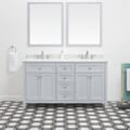 Juniper 60 in. Double Vanity in Dove Gray with Engineered Stone Top & Ceramic Basins