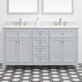 Juniper 60 in. Double Vanity in Dove Gray with Engineered Stone Top & Ceramic Basins