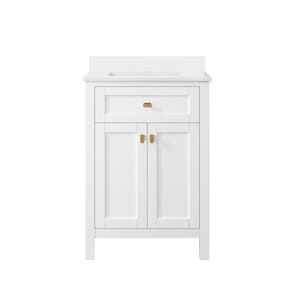 Juniper 24 in. Vanity in White with Engineered Stone Top & Ceramic Basin
