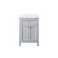 Juniper 24 In. Vanity in Dove Gray With Engineered Stone Top & Ceramic Basin