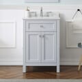 Juniper 24 In. Vanity in Dove Gray With Engineered Stone Top & Ceramic Basin
