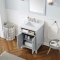Juniper 24 In. Vanity in Dove Gray With Engineered Stone Top & Ceramic Basin