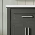 SCARLETT 24IN VANITY IN CHARCOAL GREY WITH WHITE QUARTZ TOP & CERAMIC BASIN