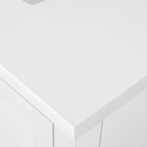 BANKS 30IN VANITY WITH SHAKER DOOR IN WHITE WITH WHITE QUARTZ TOP & CERAMIC BASIN