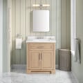 SCARLETT 30IN VANITY IN SAHARA BIRCH WITH WHITE QUARTZ TOP & CERAMIC BASIN