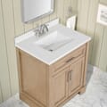 SCARLETT 30IN VANITY IN SAHARA BIRCH WITH WHITE QUARTZ TOP & CERAMIC BASIN