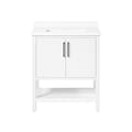 BANKS 30IN VANITY WITH SLAB DOOR IN WHITE WITH WHITE QUARTZ TOP & CERAMIC BASIN