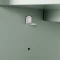 BANKS 36IN VANITY WITH SLAB DOOR IN SAGE GREEN WHITE QUARTZ TOP & CERAMIC BASIN