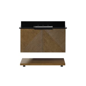 WYLDER 36IN VANITY IN ALMOND LATTE WITH BLACK GRANITE TOP & CERAMIC BASIN