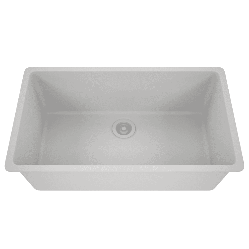 32 in. Single Bowl Undermount Quartz Kitchen Sink, White