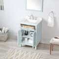 Juniper 24 in. Vanity in Mint Julep with Engineered Stone Top and Ceramic Basin