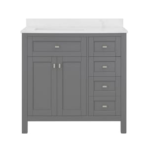 Juniper 36 in. Vanity in Charcoal Gray with Engineered Stone Top and Ceramic Basin