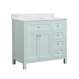 Juniper 36 in. Vanity in Mint Julep with Engineered Stone Top and Ceramic Basin