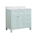 Juniper 36 in. Vanity in Mint Julep with Engineered Stone Top and Ceramic Basin