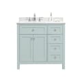 Juniper 36 in. Vanity in Mint Julep with Engineered Stone Top and Ceramic Basin