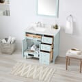 Juniper 36 in. Vanity in Mint Julep with Engineered Stone Top and Ceramic Basin