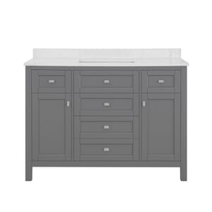 Juniper 48 in. Vanity in Charcoal Gray with Engineered Stone Top and Ceramic Basin