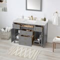 Juniper 48 in. Vanity in Charcoal Gray with Engineered Stone Top and Ceramic Basin
