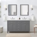 Juniper 60 in. Double Vanity in Charcoal Gray with Engineered Stone Top and Ceramic Basins