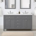 Juniper 60 in. Double Vanity in Charcoal Gray with Engineered Stone Top and Ceramic Basins