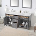 Juniper 60 in. Double Vanity in Charcoal Gray with Engineered Stone Top and Ceramic Basins