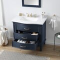 Mira 36 in. Vanity in Midnight Blue with Engineered Stone Top & Ceramic Basin