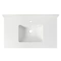 37 in. x 22 in. Morning Frost Quartz Vanity Top with Ceramic Basin