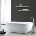 Sacha 71 in. Freestanding Acrylic Tub in Glossy White with White Drain